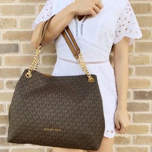 Michael Kors Large Chain Tote Signature MK